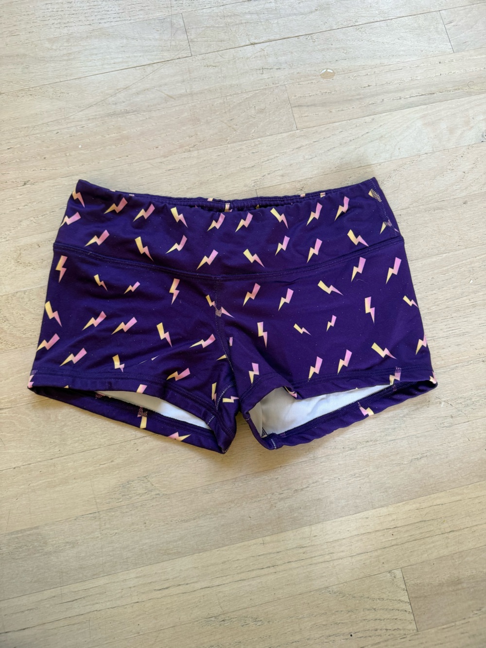 Fleo Purple Lightning Bolt Athletic Shorts